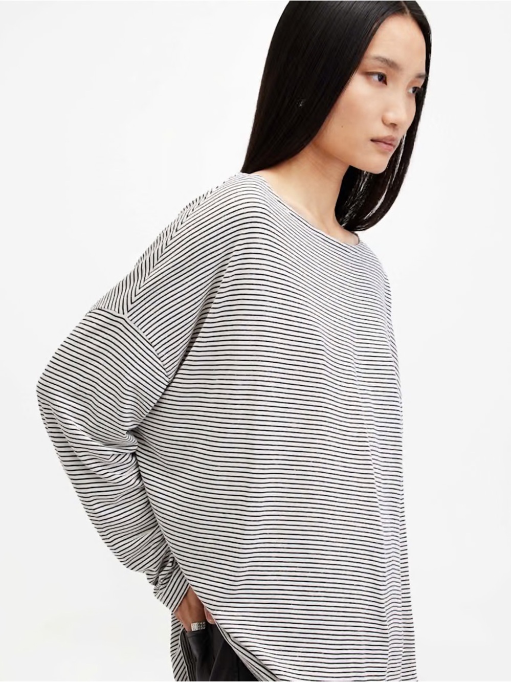 AllSaints Rita Oversized Stripe T-Shirt